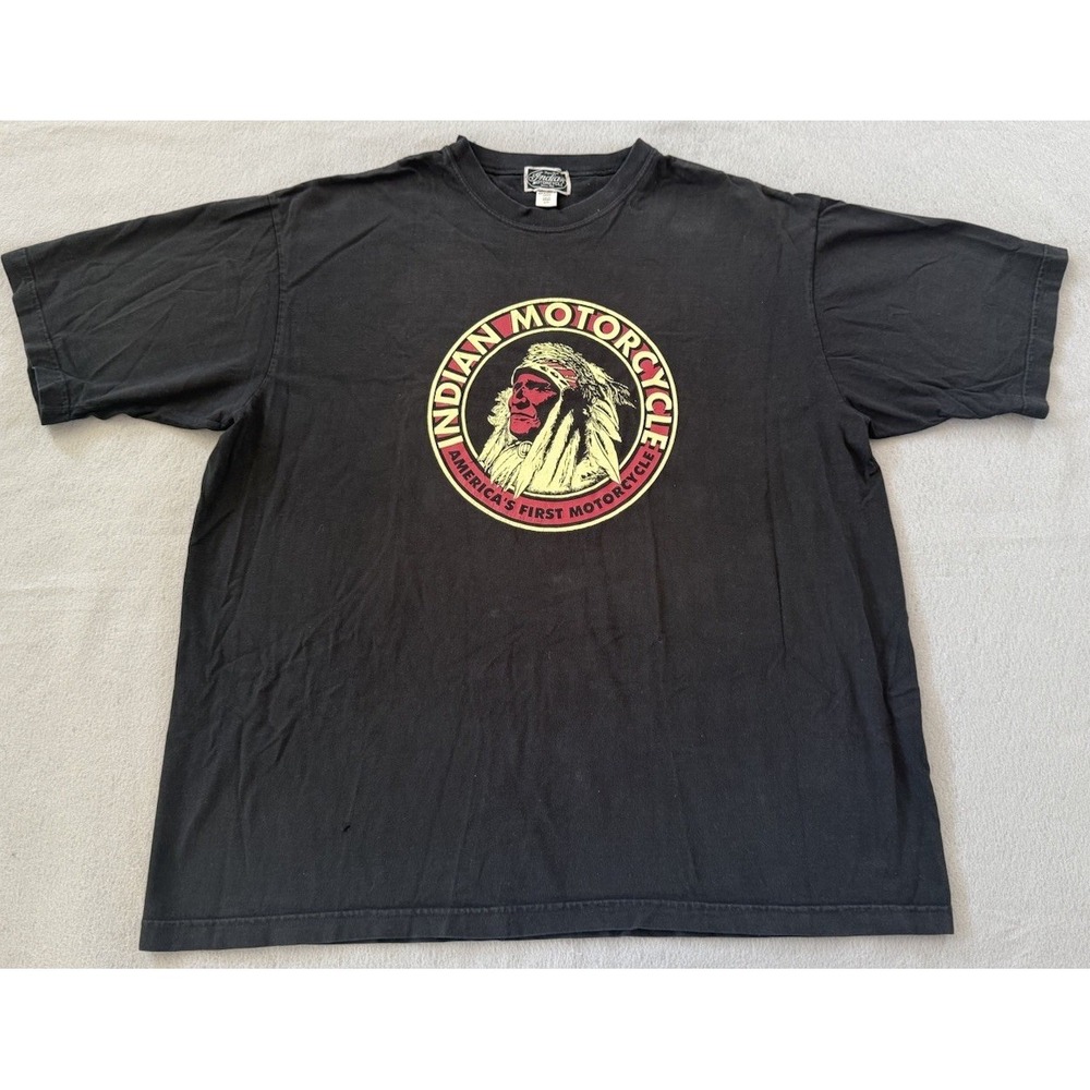 VTG Indian Motorcycle Men's XL T-Shirt Black Made In Canada